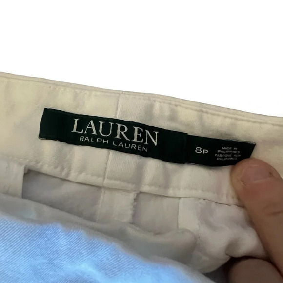 Lauren Ralph Lauren white stretch ankle trouser with back pockets size 8 petite - Picture 3 of 7